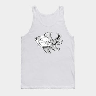 Hand drawn fish Tank Top